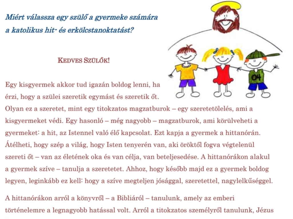 Beiskolázás - Etika- vagy választható hit- és erkölcstan oktatás